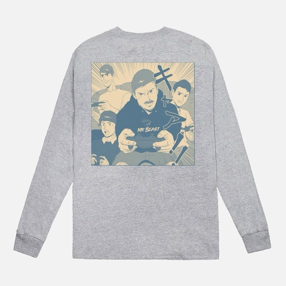 Mr Beast Anime Gaming Long Sleeve Tee, Adult Size Medium - Picture 6 of 6